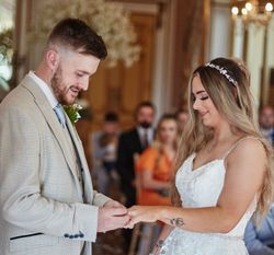 Bride and groom in ceremony
