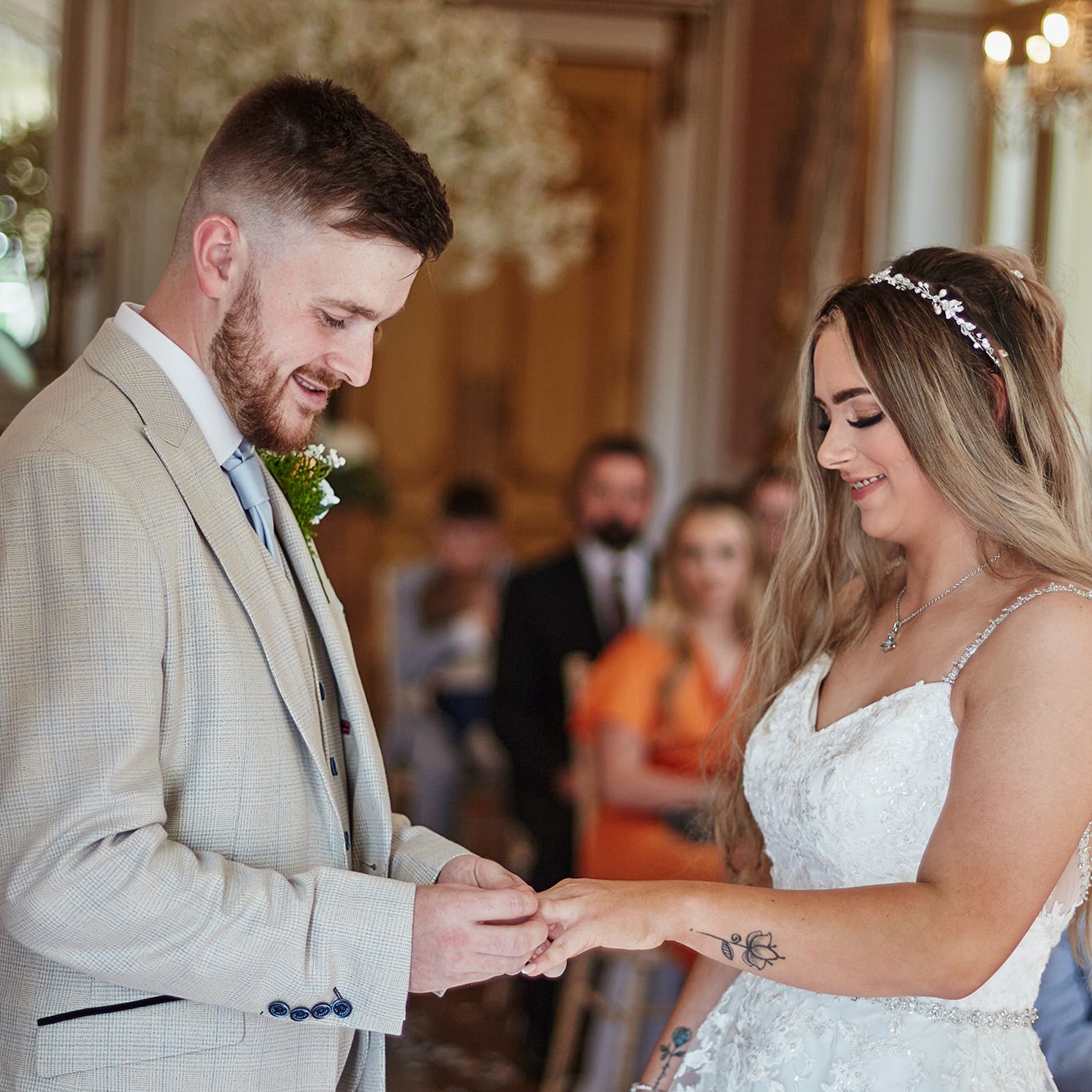 Bride and groom in ceremony