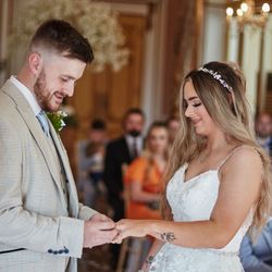 Bride and groom in ceremony