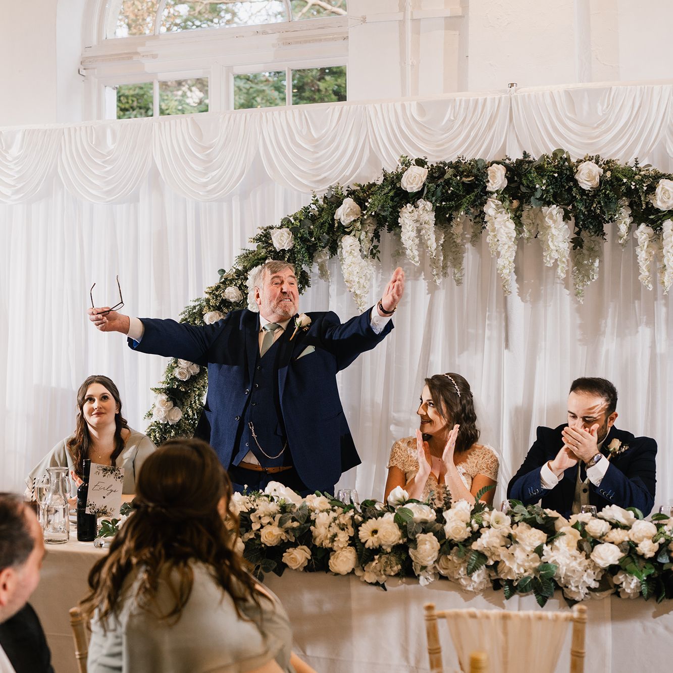 Father of the bride speech in reception room