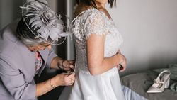 Bride getting ready