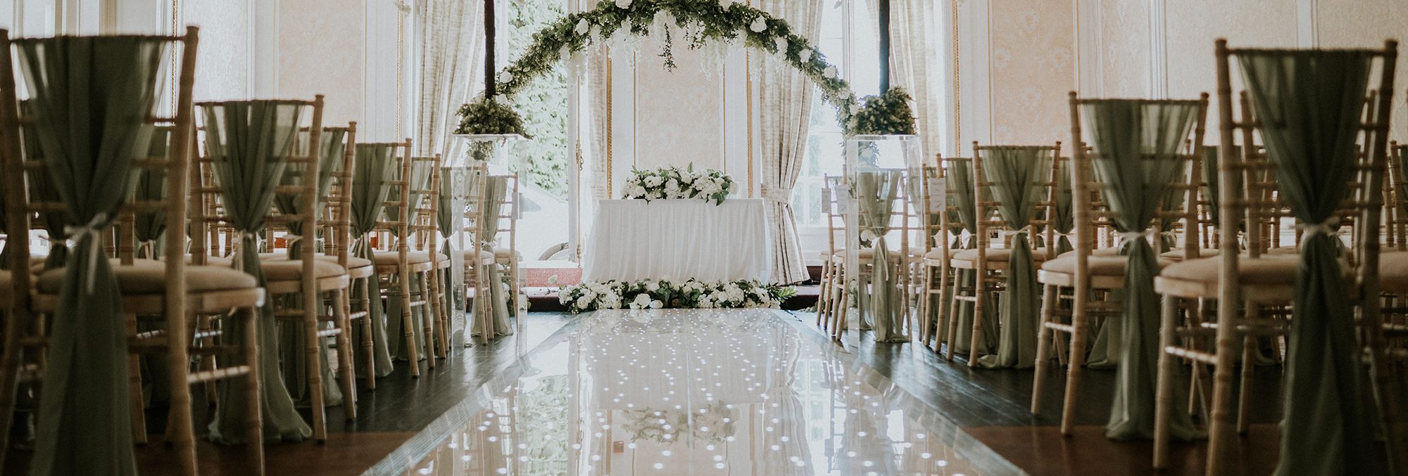 Room set up for wedding ceremony