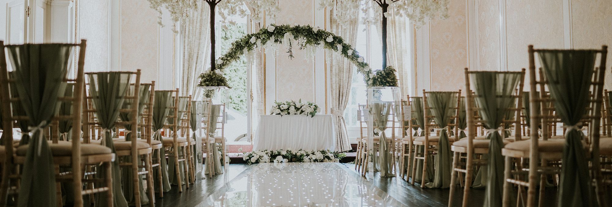Room set up for wedding ceremony
