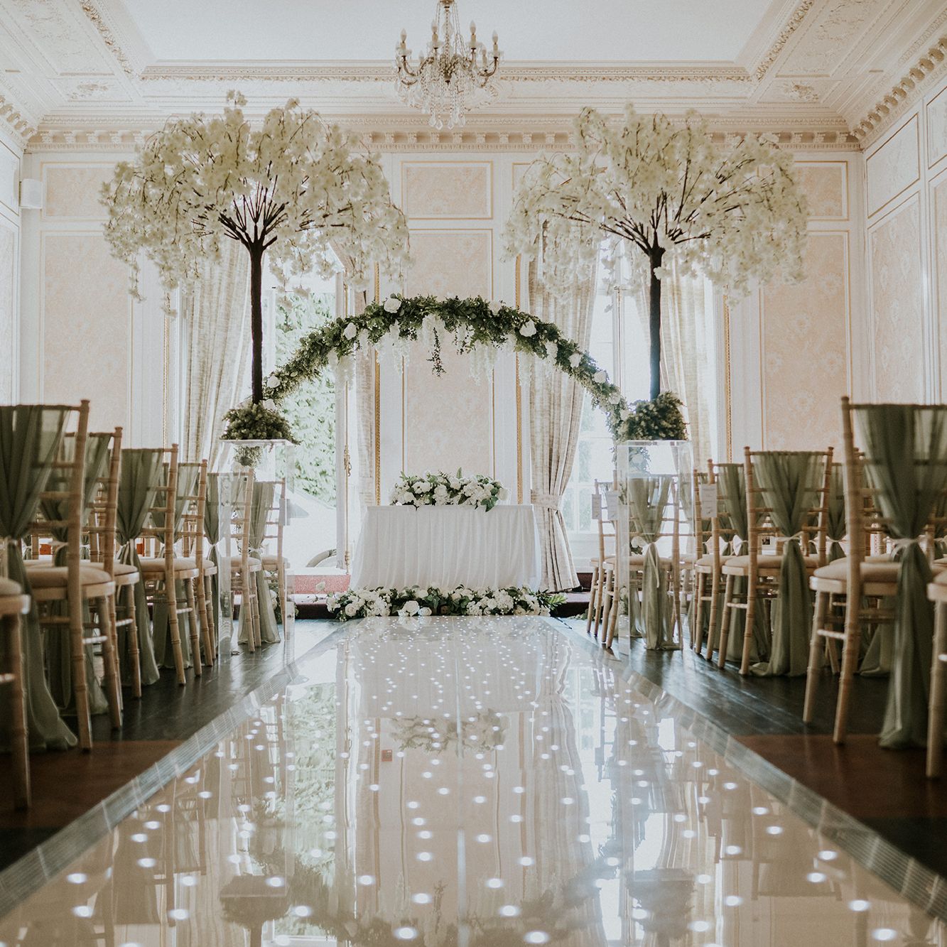 Room set up for wedding ceremony