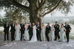 Wedding party outside
