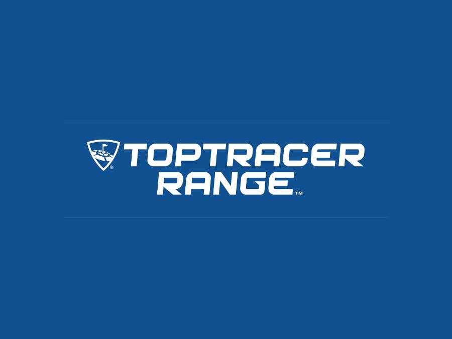 Toptracer Range logo on a blue background