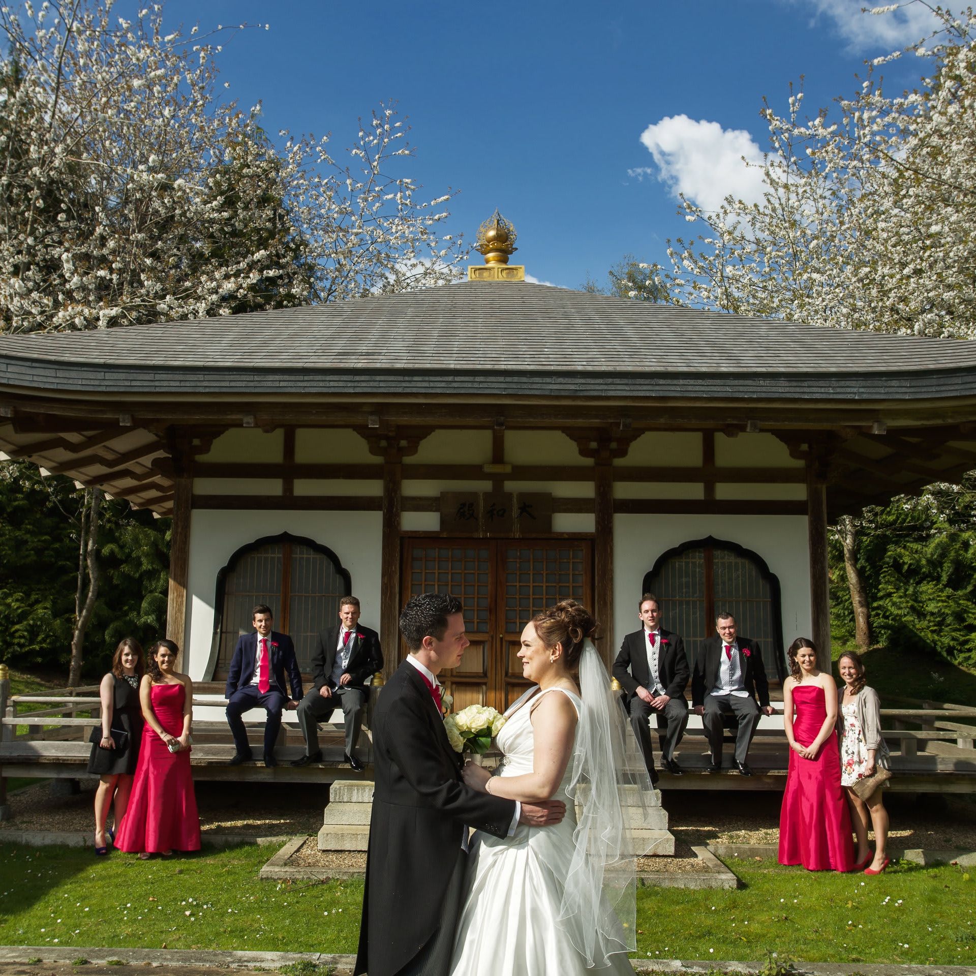 Wedding by temple