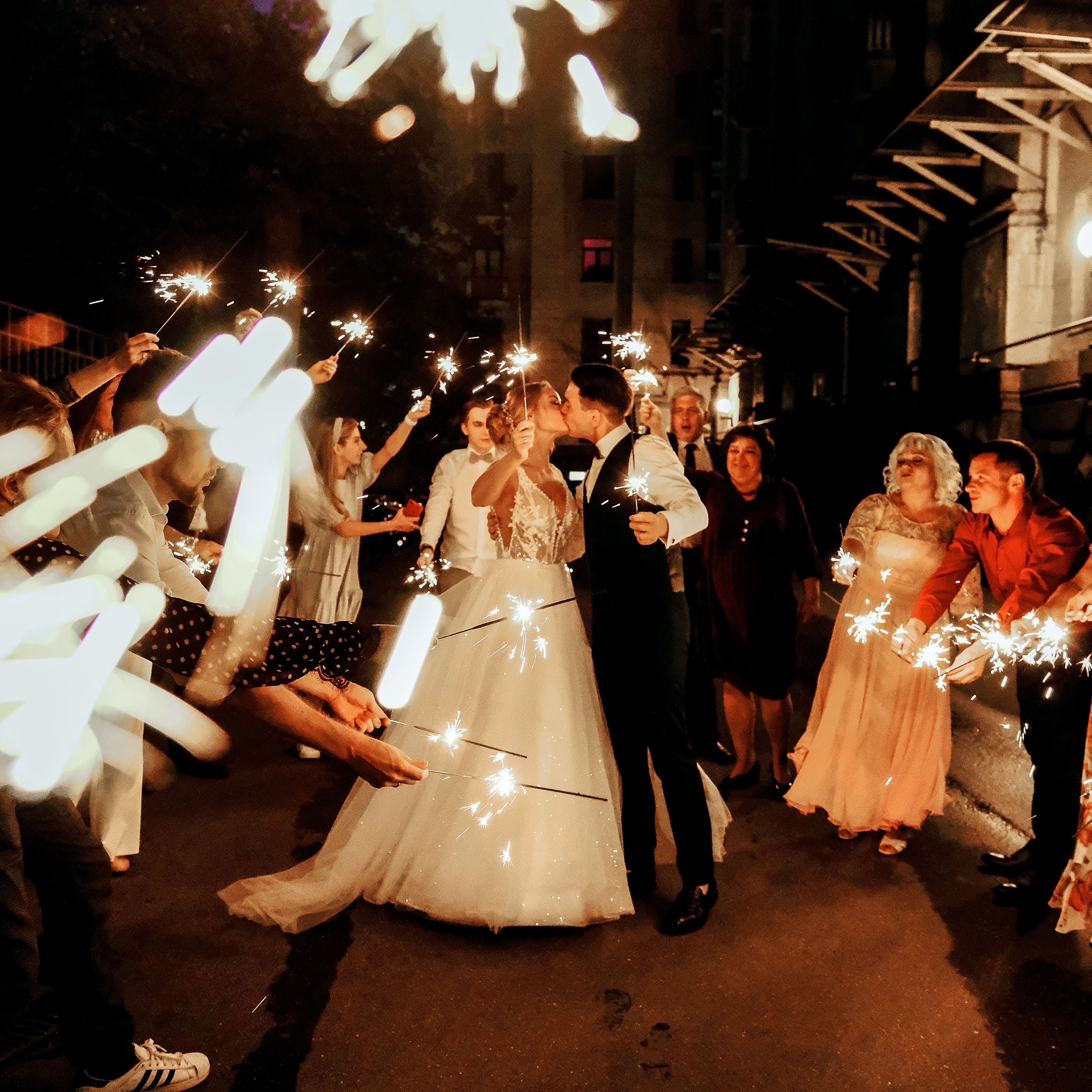 Wedding with sparklers