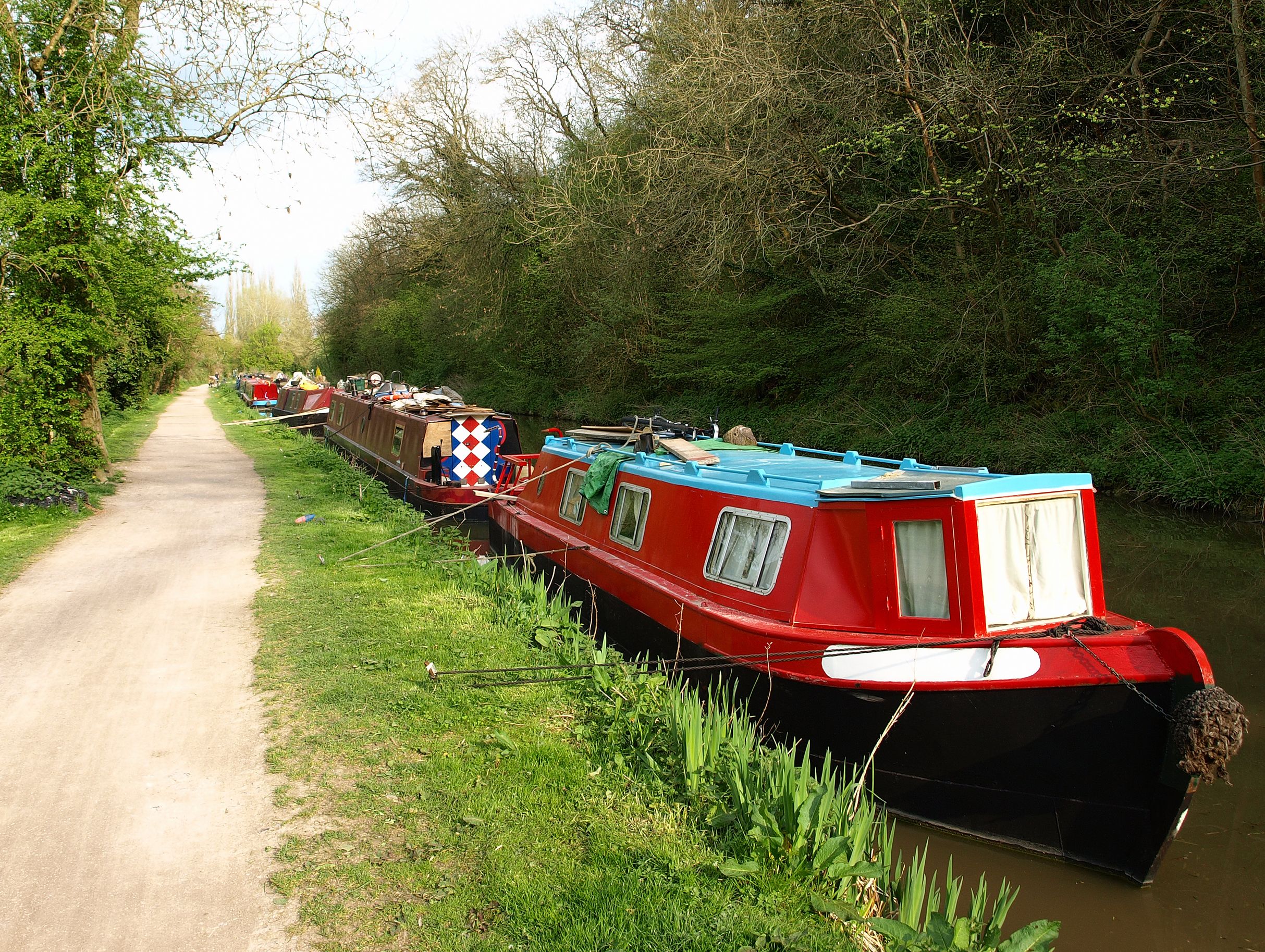 Canel lined with canal boats