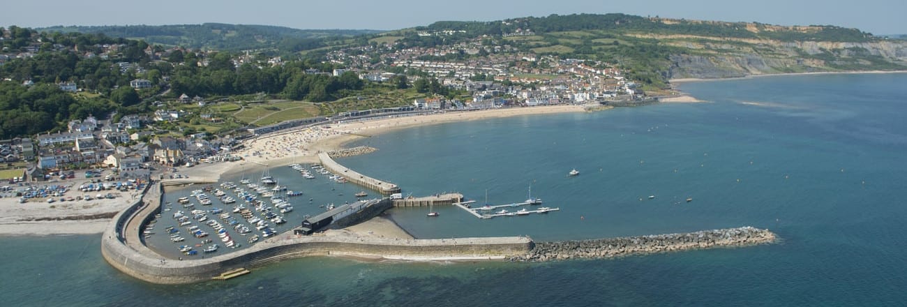 Lyme regis drone image