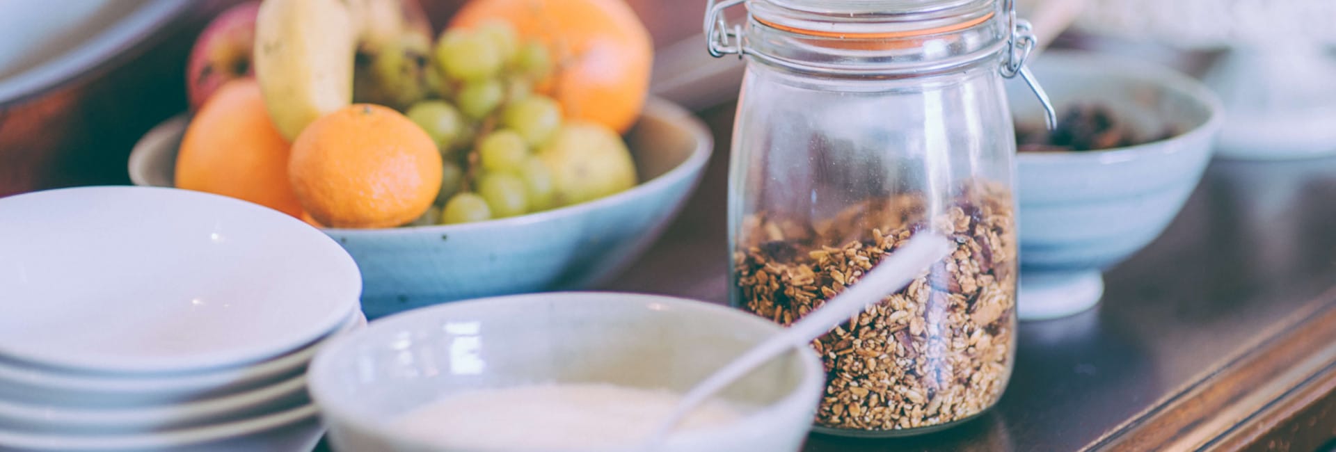 granola on sideboard