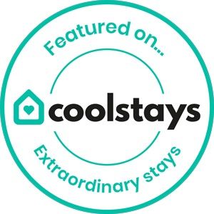Coolstays featured badge with text 'Featured on... coolstays Extraordinary stays'