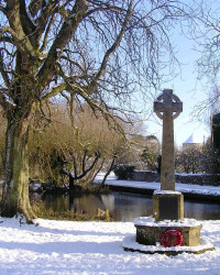 Shilton village pond in the snow