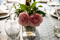 Roses and wine glasses