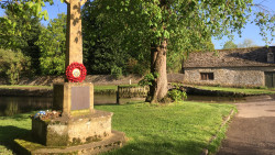 Memorial cross in evening light