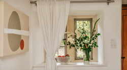 dining room window flowers Culls cottage
