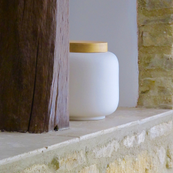 White biscuit jar