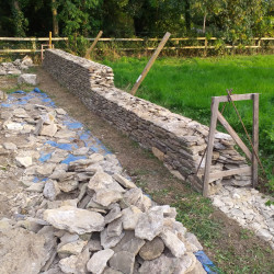 Dry stone wall building The Chestnuts