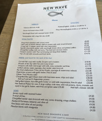The new Wave restaurant Lechlade menu