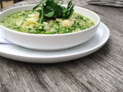 Pea risotto - Daylesford cafe