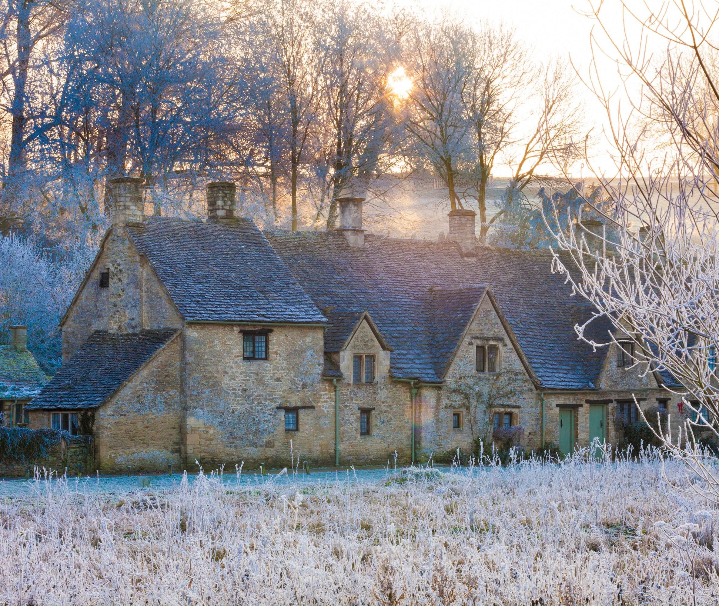 Arlington row in winter