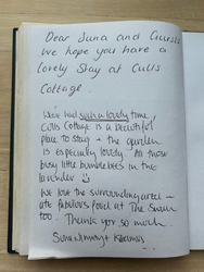 culls cottage visitor book page entry