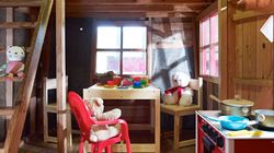 Play barn with childrens wendy house