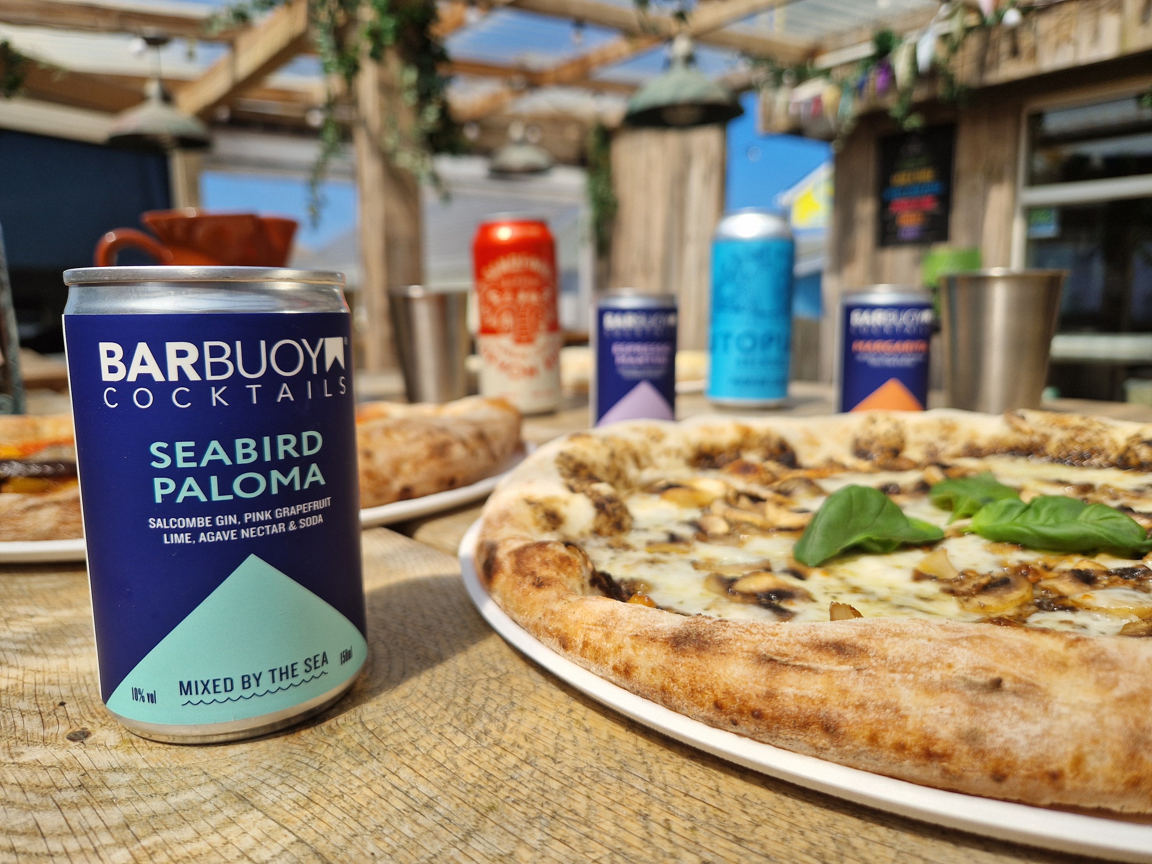 Pig and Olive cocktails and pizza