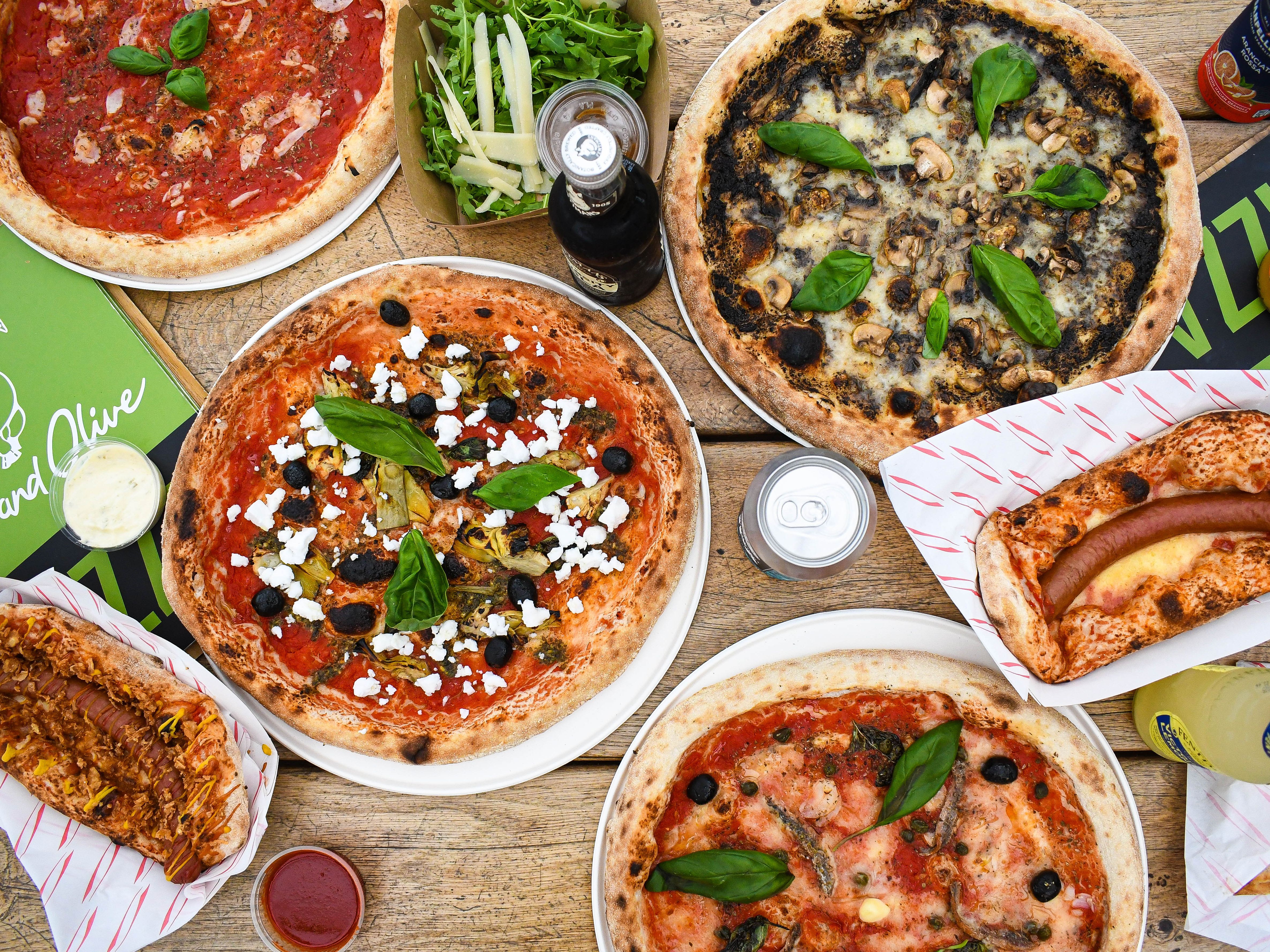 Pig and Olive pizzas