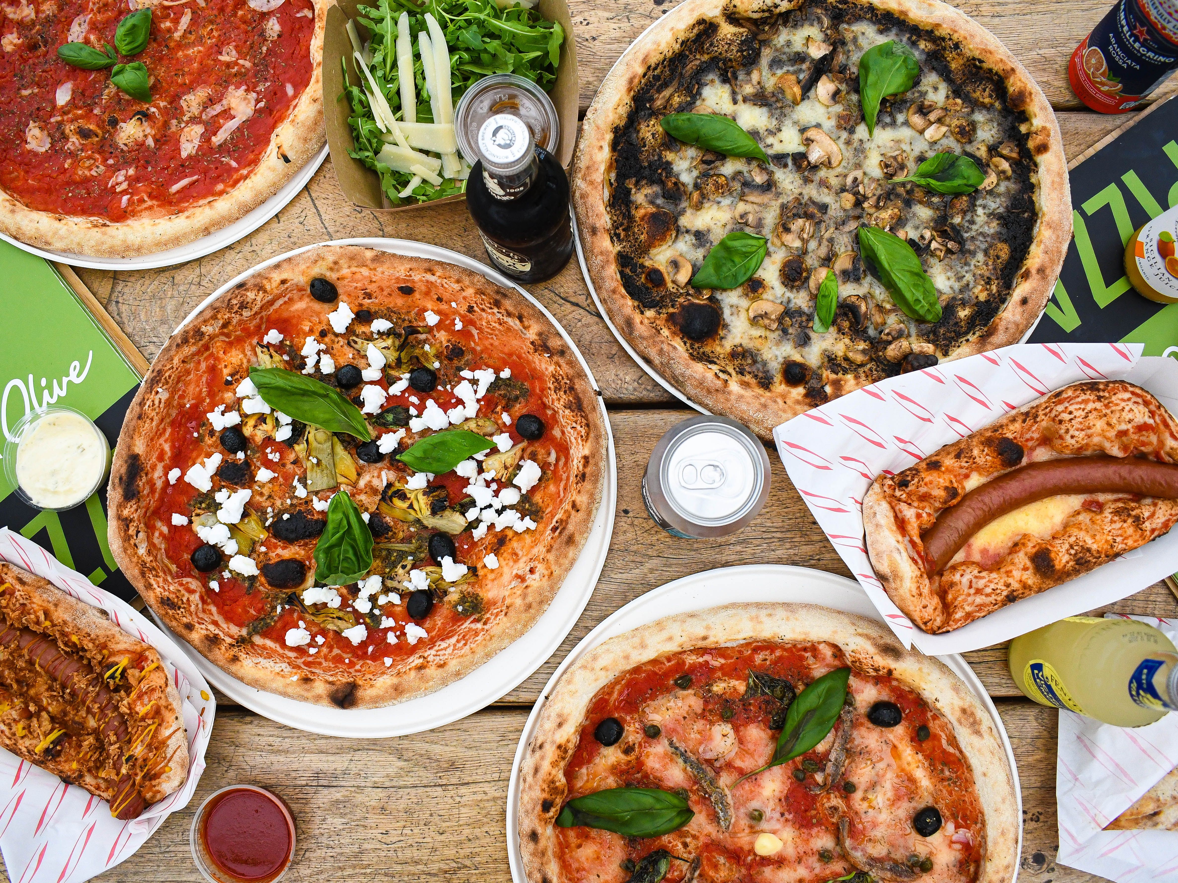 Pig and Olive pizzas