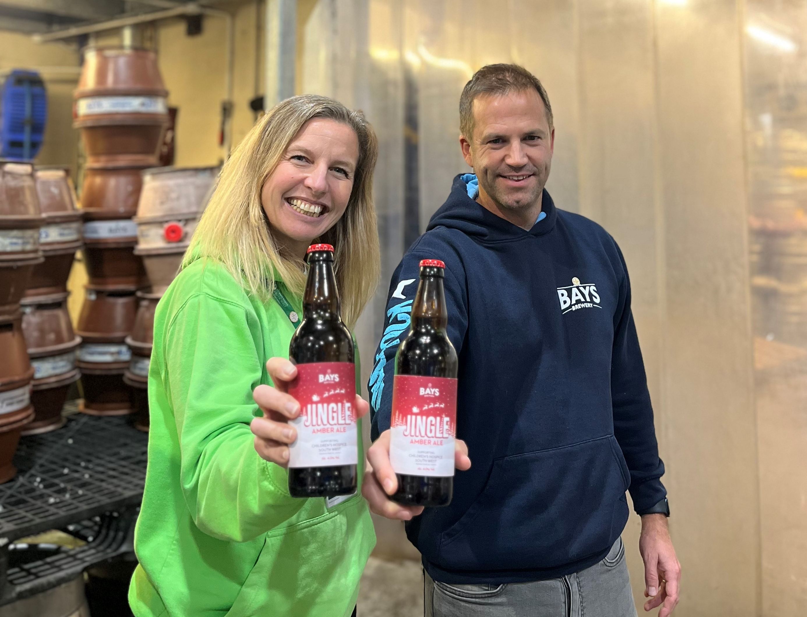 Daniela Hopkins From CHSW With Bays Brewery Director Peter Salmon