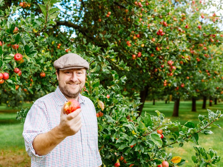 Sandford Orchards Barny with apple