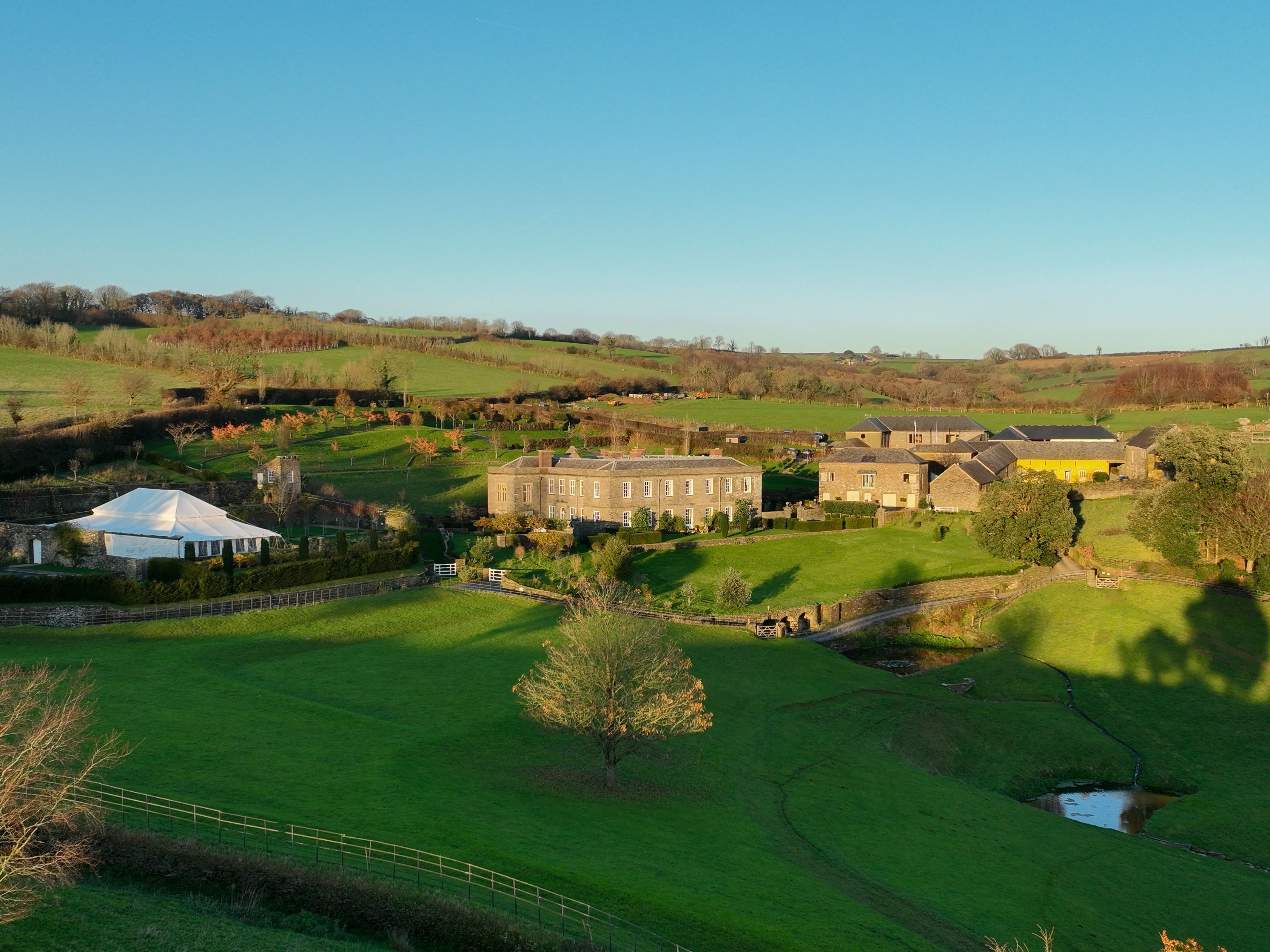 Shilstone House Devon aerial view