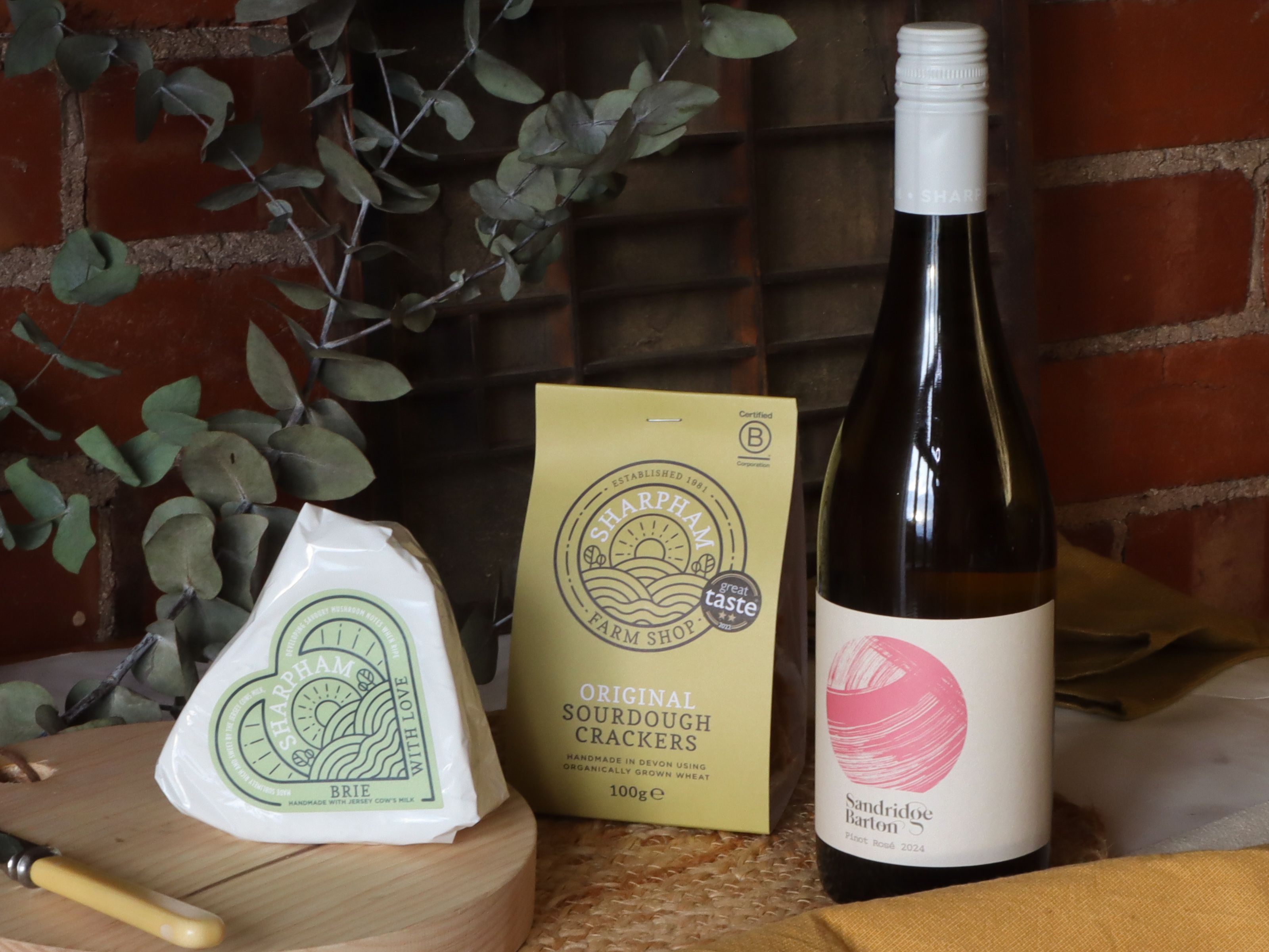 Sharpham Brie My Valentine wine