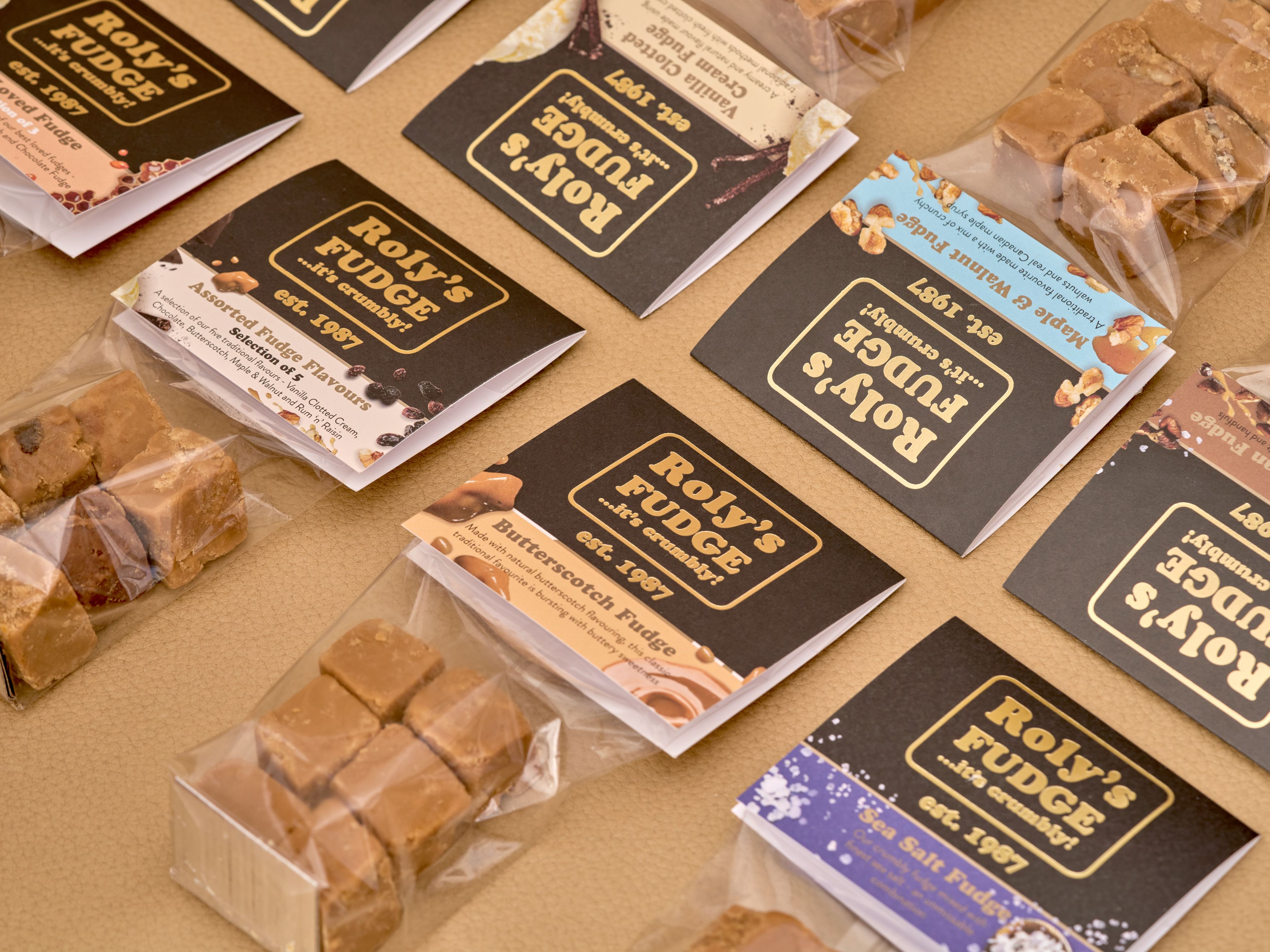 Rolls Fudge bags close up