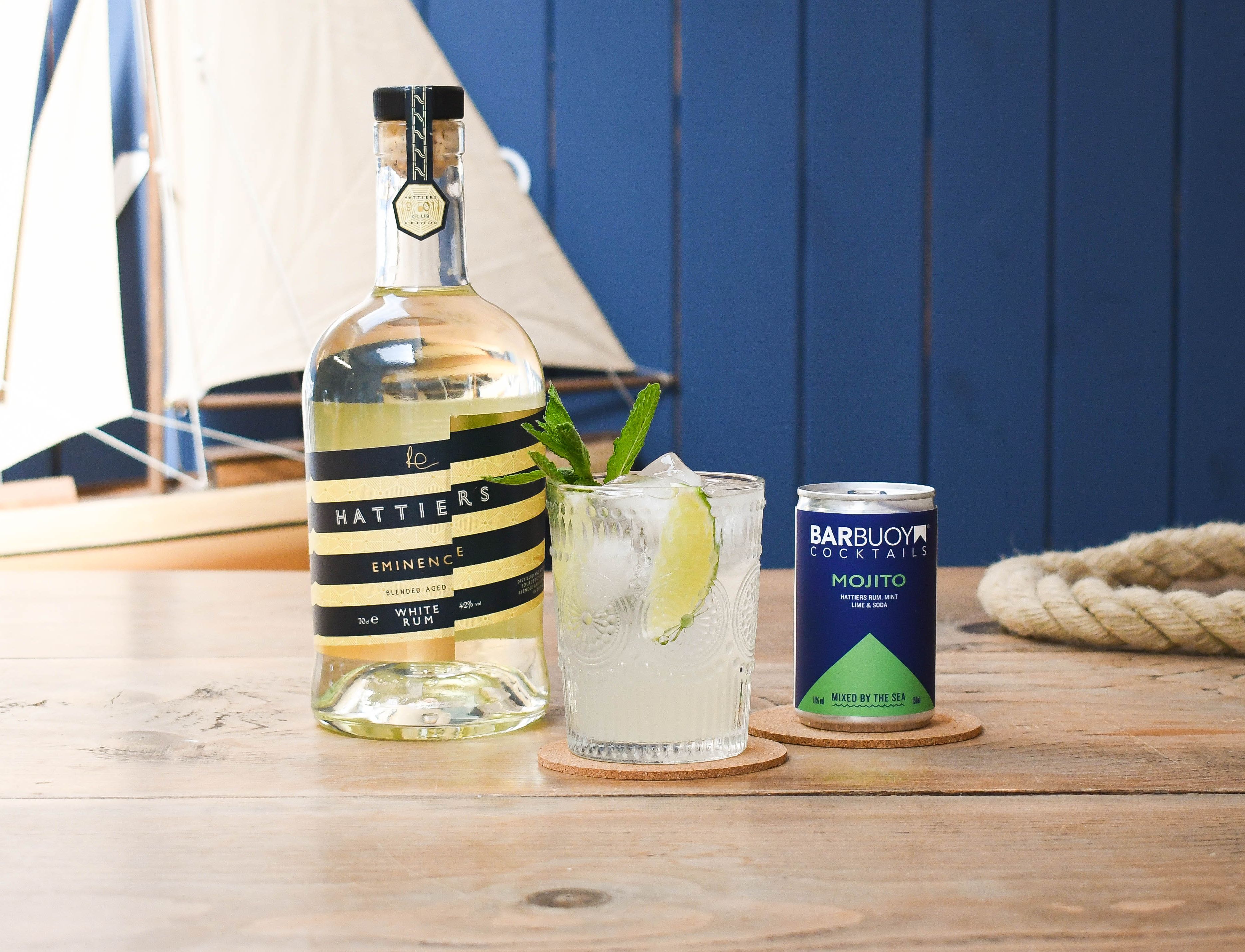 Bar Buoy Mojito and Hattiers bottle
