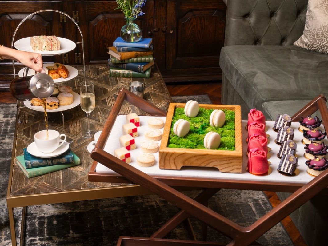 A table set with Boringdon Hall's Sense and Sensibility Afternoon tea