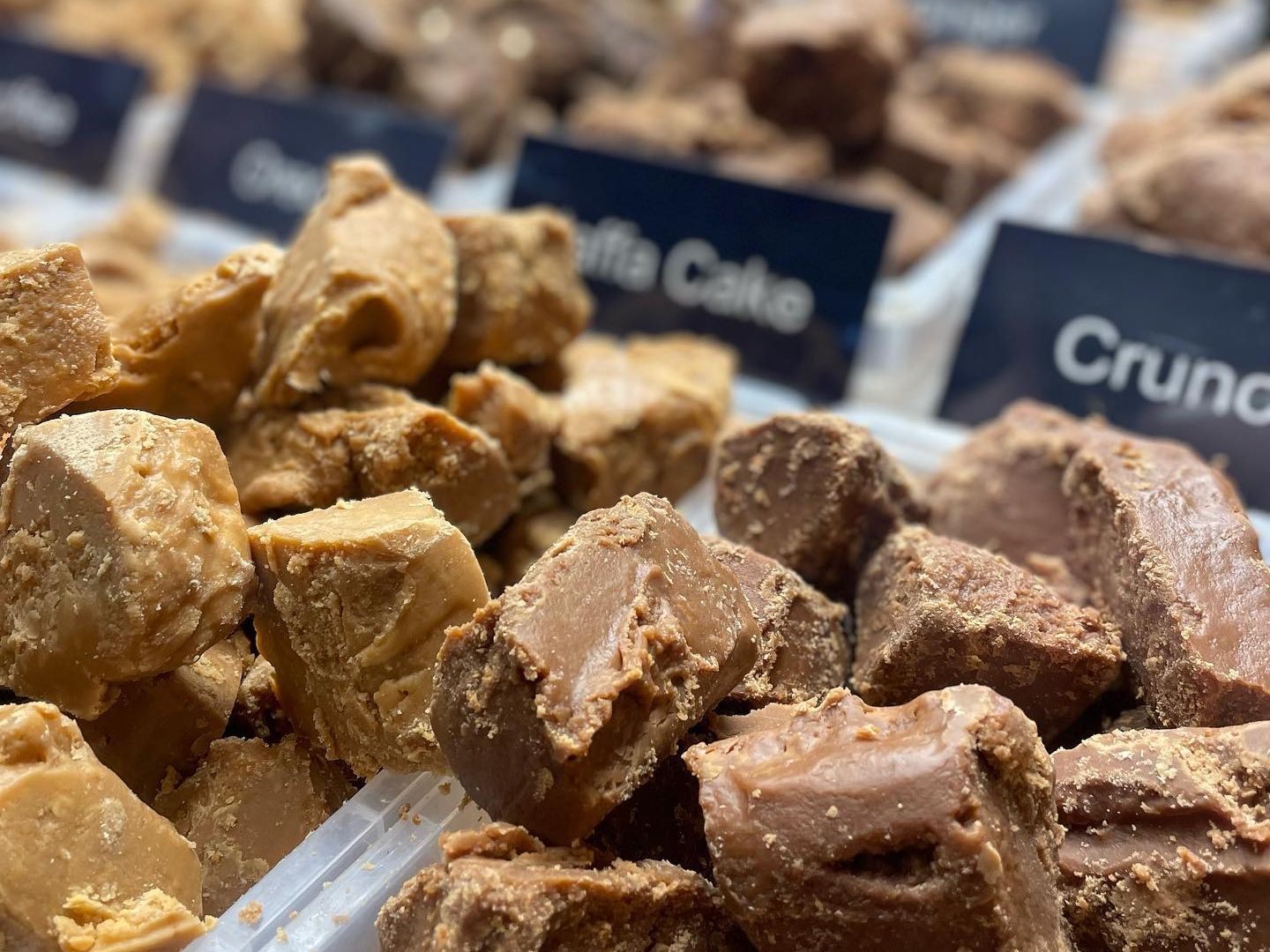Edwards Fudge Kitchen fudge pieces on display