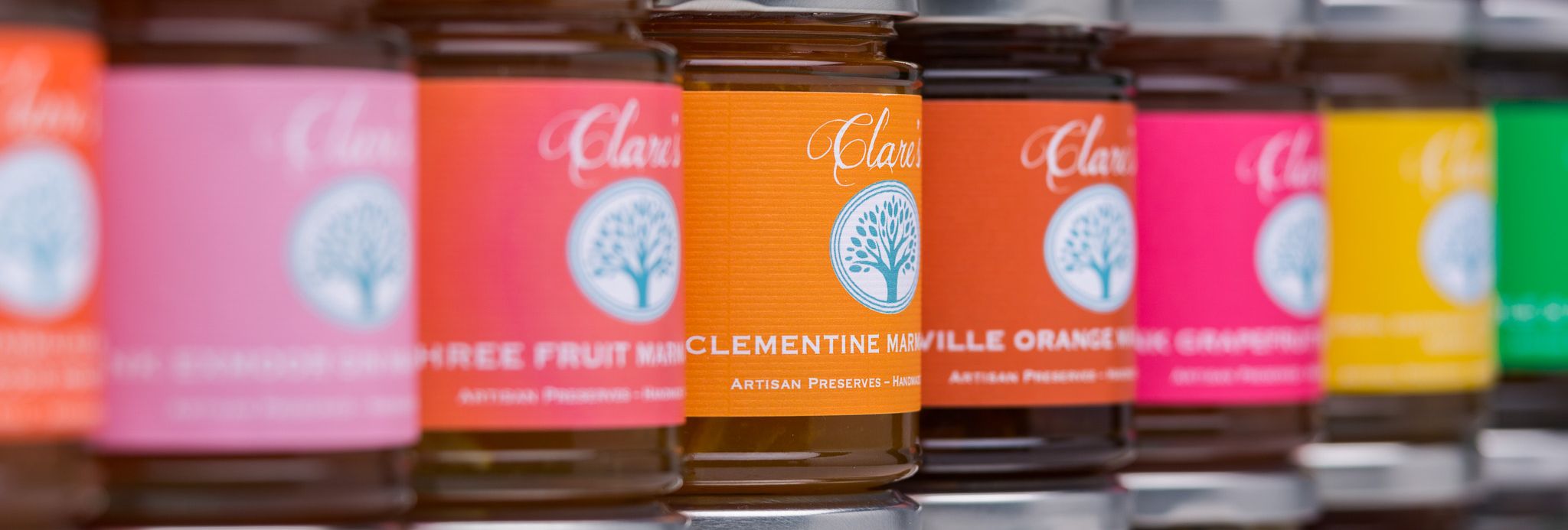 Clare's Preserves rage of jars stacked