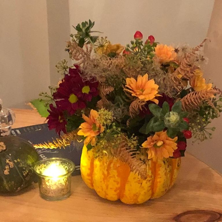 Greendale pumpkin flower arranging
