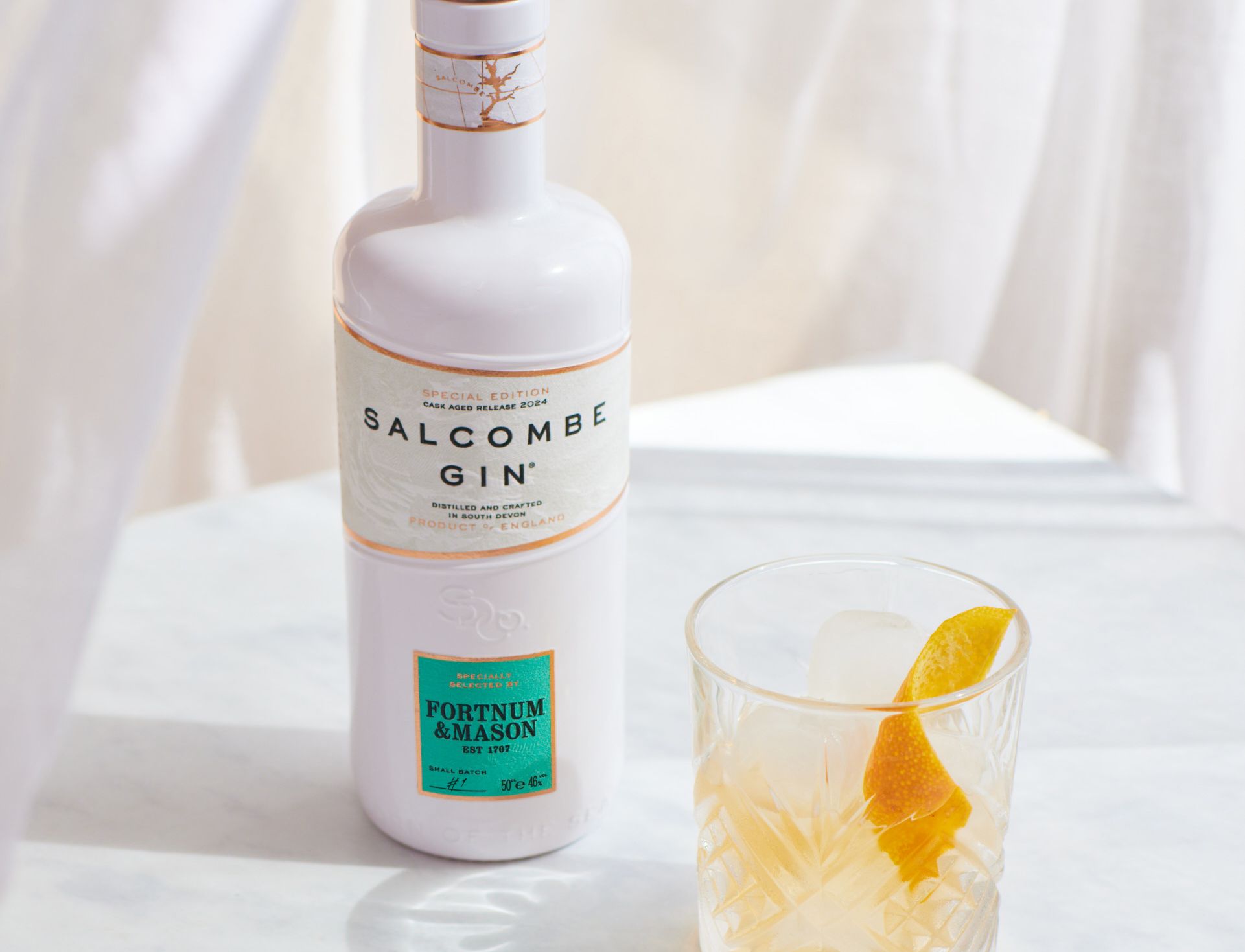 Salcombe Gin x Fortnum & Mason Cask Aged Gin 2024 Release serve