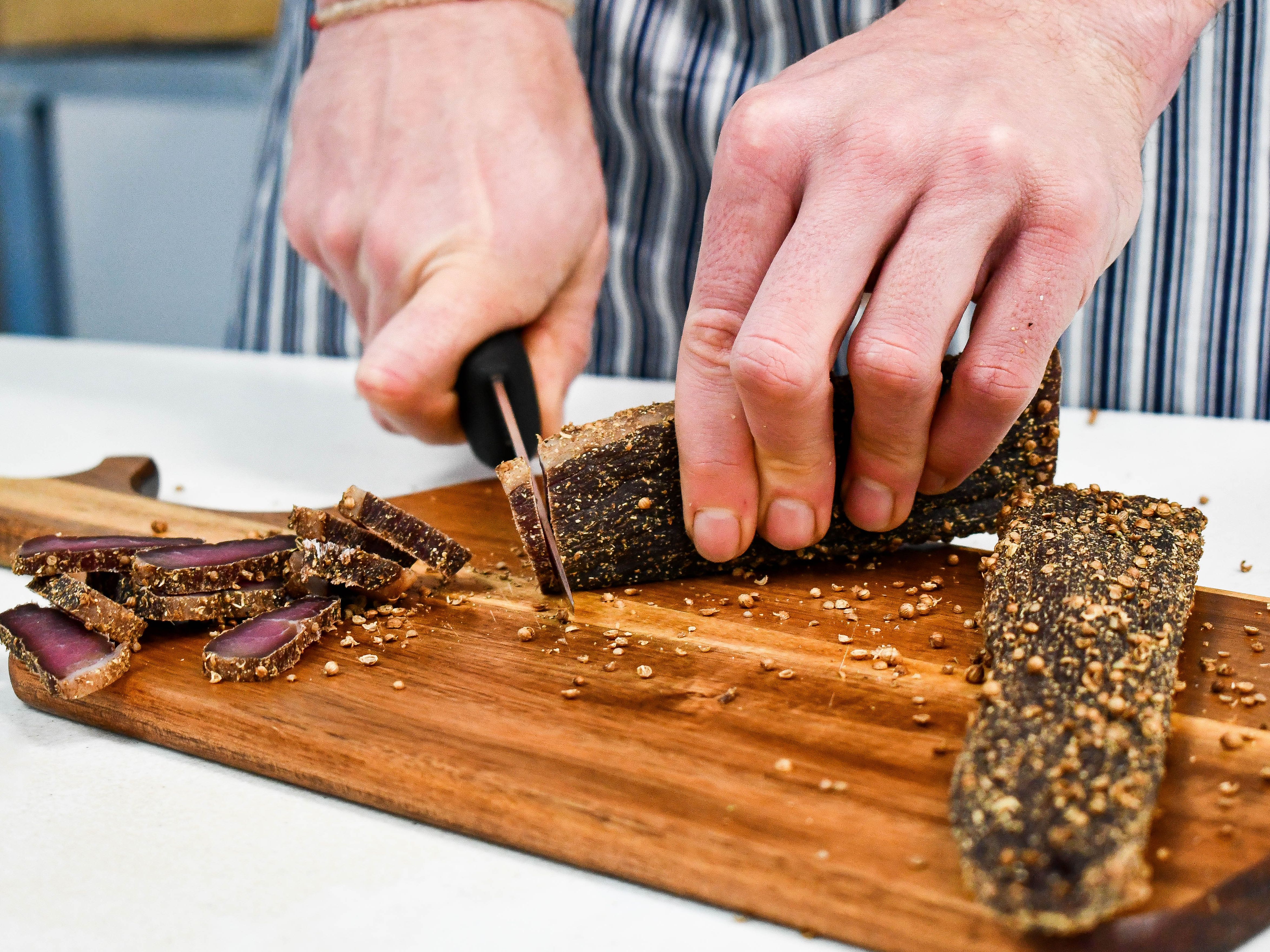 Inyama Biltong cutting meat