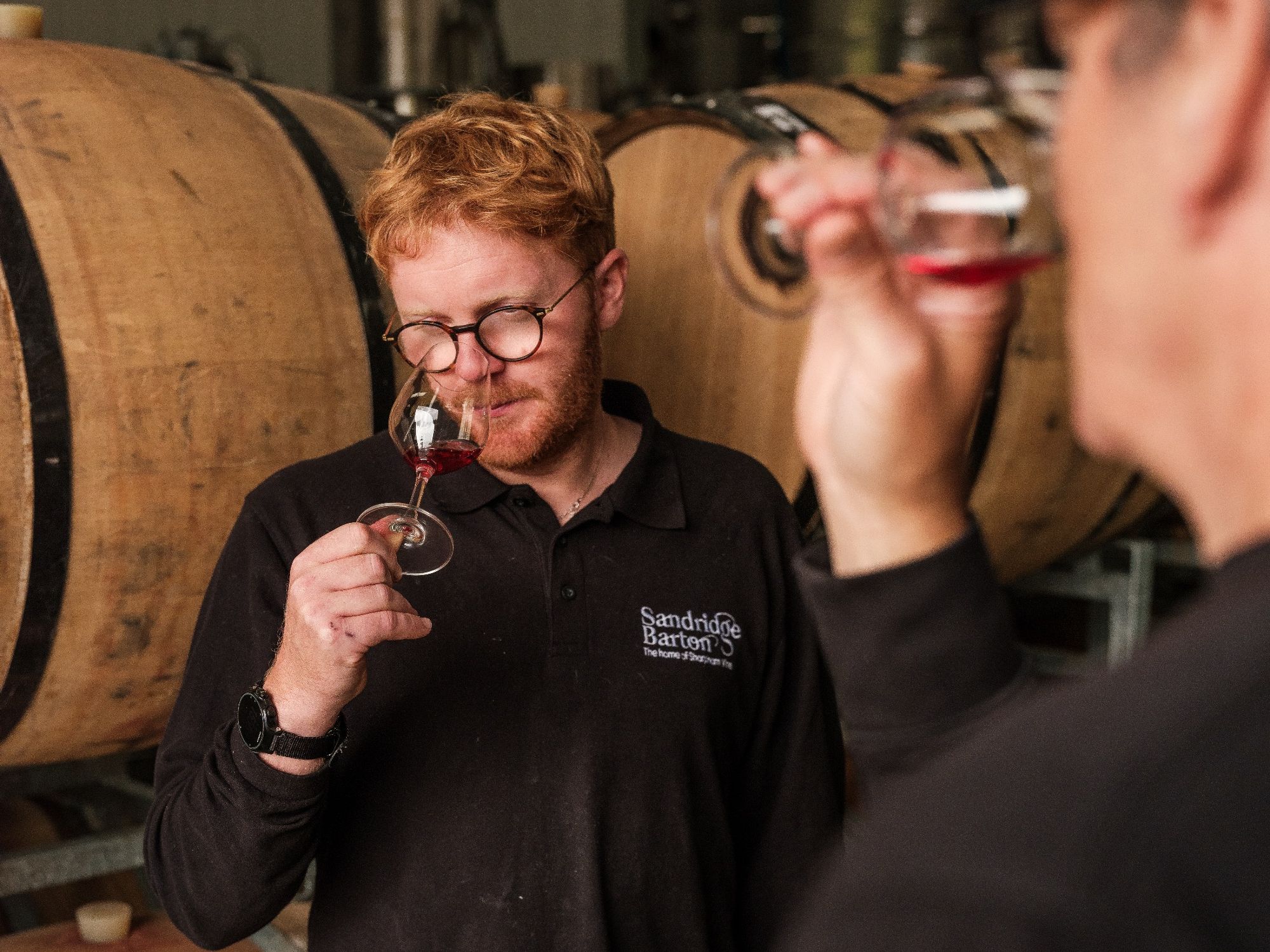 Sandridge Winery team tasting wines
