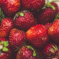 Handful of fresh strawberries