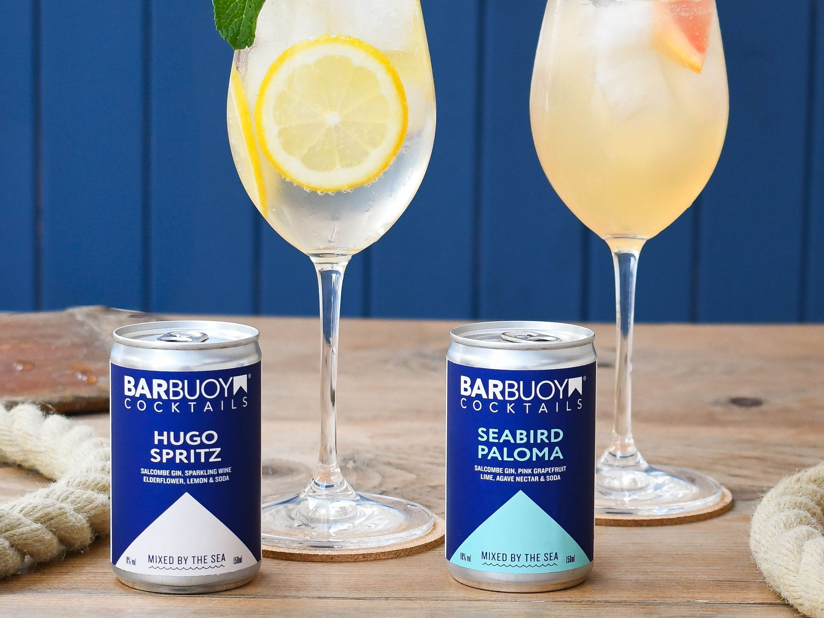 Bar Buoy cans and glasses