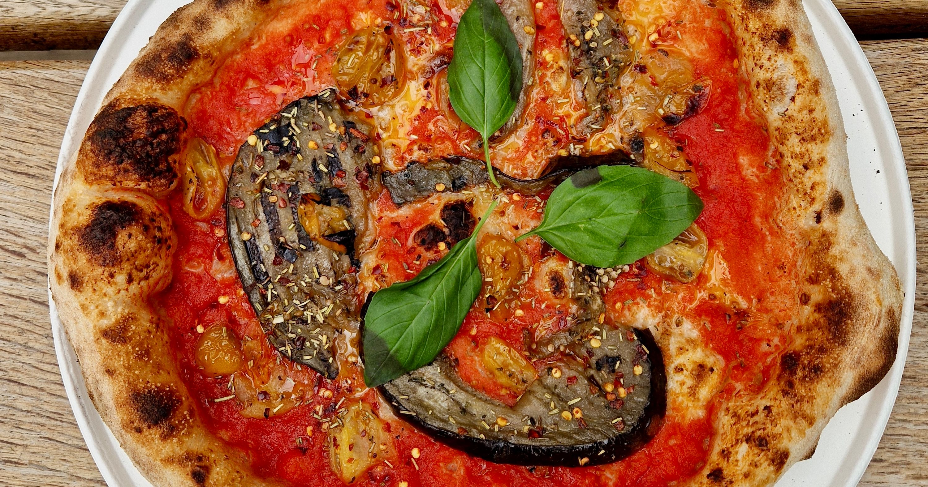 Grilled Aubergine and Rosemary Pizza Pig and Olive