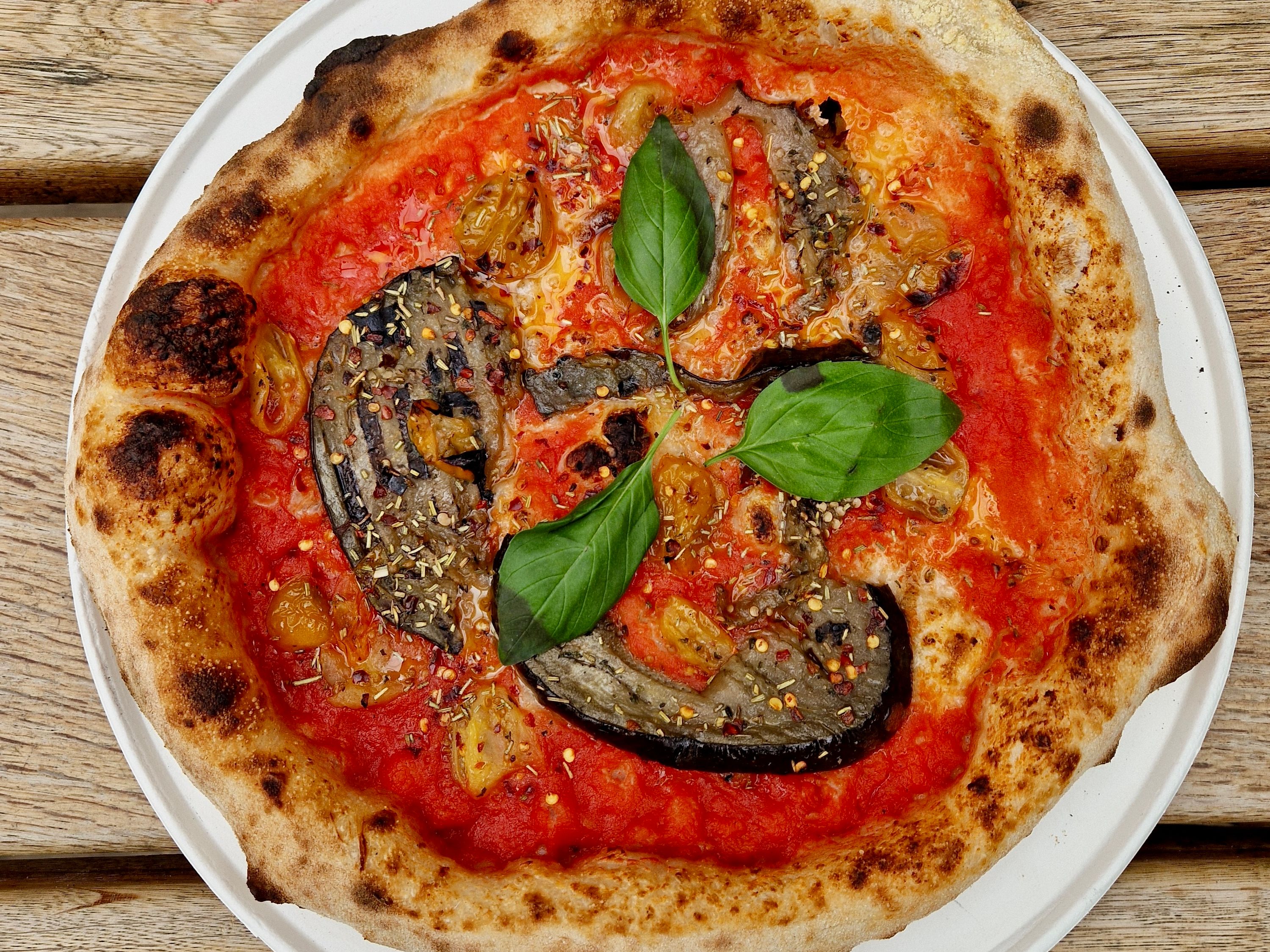 Grilled Aubergine and Rosemary Pizza Pig and Olive
