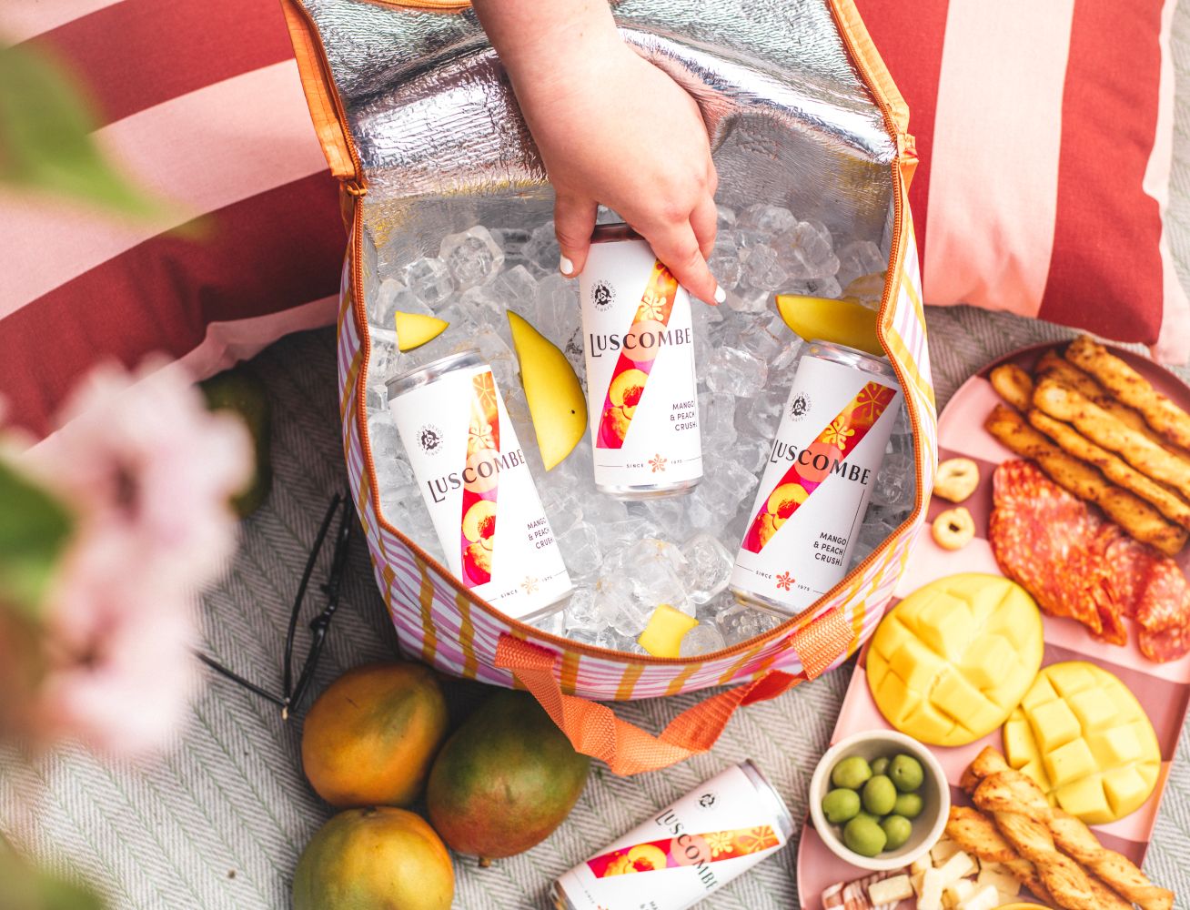 Lifestyle - Luscombe Mango & Peach Crush, 320ml can, Â£2.79, luscombe.co.uk-2