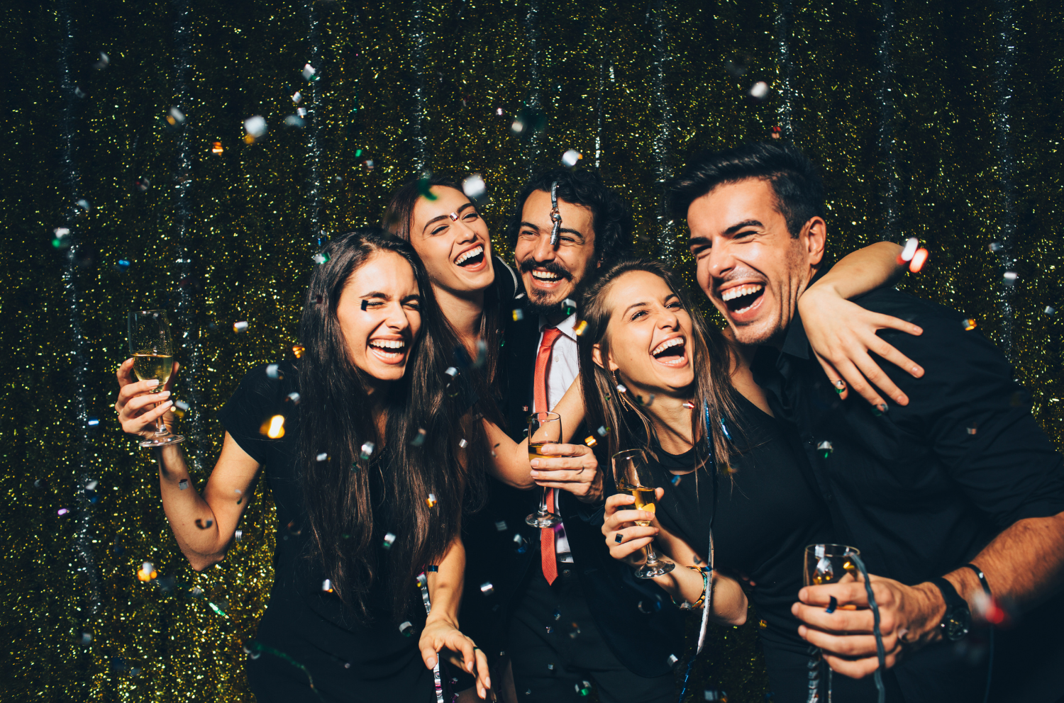 Freinds coming together to celebrate New Year