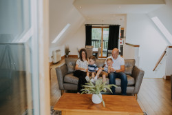 Family in living area